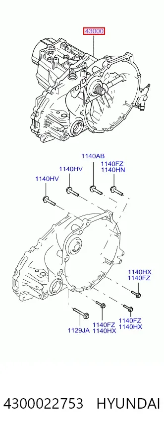 Caixa de Mudança montada (caixa mecânica de velocidades) Hyundai Accent I