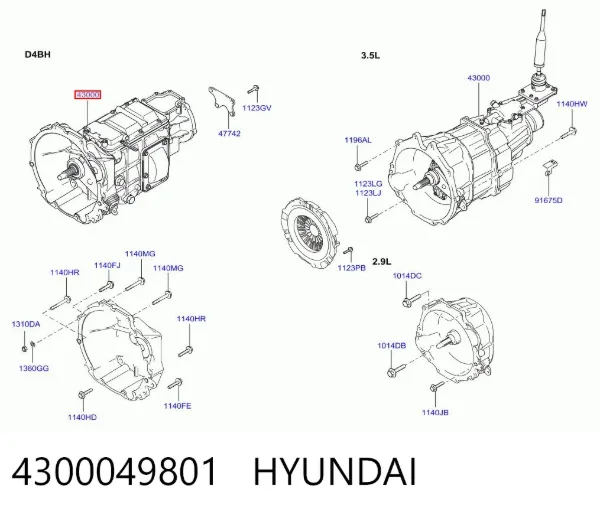 Caixa de Mudança montada (caixa mecânica de velocidades) Hyundai Terracan HP