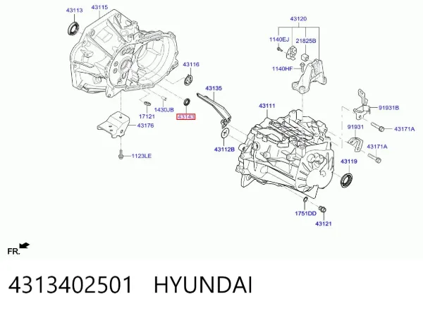Vedação da Caixa Automática de Mudança (de árvore de saída/primária) 4313402501 Hyundai/Kia