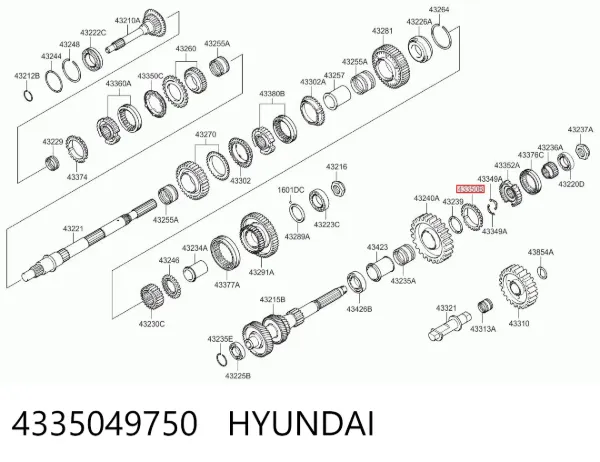 Anel de sincronizador 4335049750 Hyundai/Kia