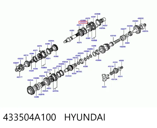 Anel de sincronizador 433504A100 Hyundai/Kia