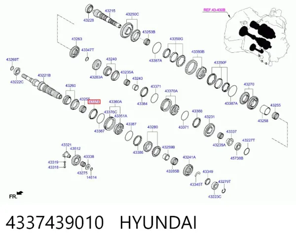 Anel de sincronizador 4337439010 Hyundai/Kia