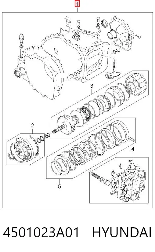 Kit de reparação da Caixa Automática de Mudança 4501023A01 Hyundai/Kia