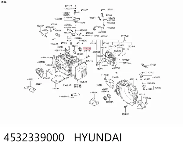 Vedante de rolha de panela da Caixa Automática de Mudança 4532339000 Hyundai/Kia