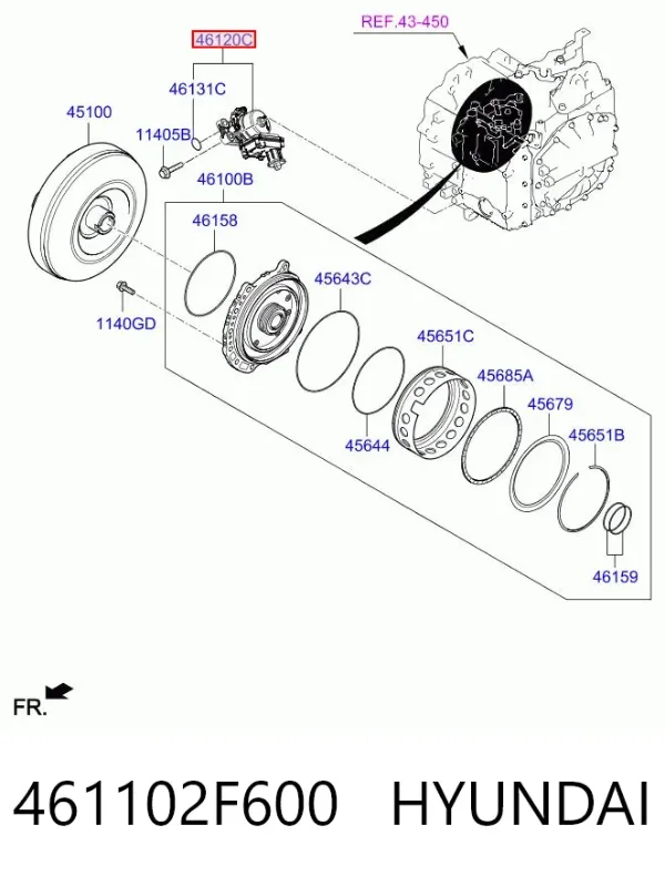 Bomba de óleo da Caixa Automática de Mudança 461102F600 Hyundai/Kia