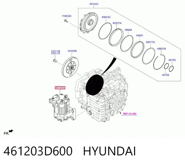 Bomba de óleo da Caixa Automática de Mudança 461203D600 Hyundai/Kia