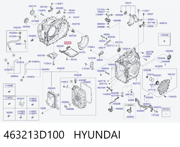 Filtro da Caixa Automática de Mudança 463213D100 Hyundai/Kia
