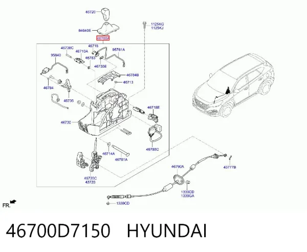 Mecanismo de mudança (ligação) 46700D7150 Hyundai/Kia
