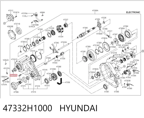 Rolamento de diferencial do eixo dianteiro 47332H1000 Hyundai/Kia