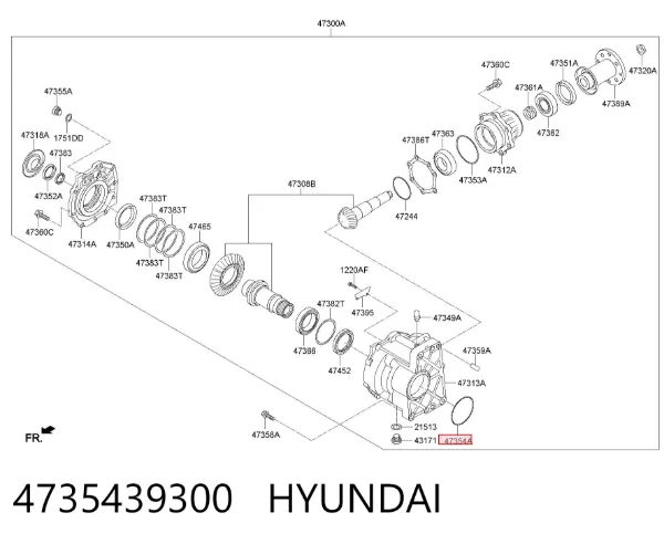 Bucim de saída dianteira da caixa de transferência 4735439300 Hyundai/Kia