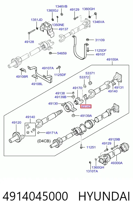 Cruzeta da junta universal traseira Hyundai Terracan HP