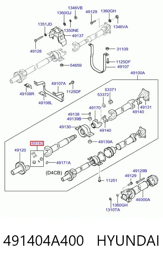 Cruzeta da junta universal traseira Hyundai Terracan HP