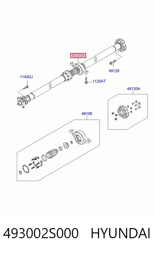 Junta universal traseira montada 493002S000 Hyundai/Kia