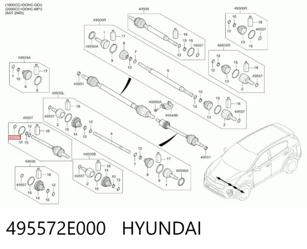  495572E000 Hyundai/Kia