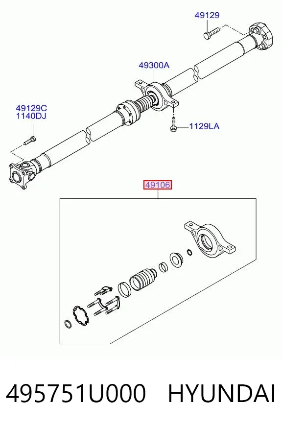 Rolamento suspenso da junta universal 495751U000 Hyundai/Kia