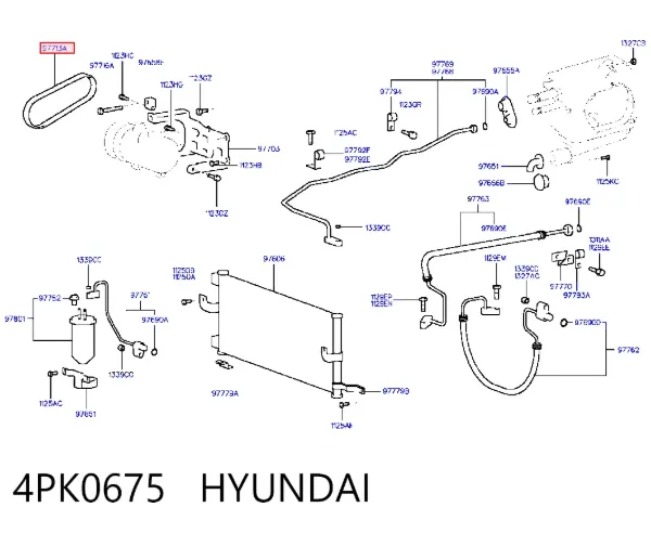 Correia dos conjuntos de transmissão 4PK0675 Hyundai/Kia