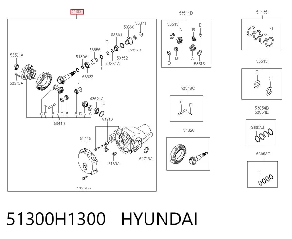 Diferencial dianteiro 51300H1300 Hyundai/Kia