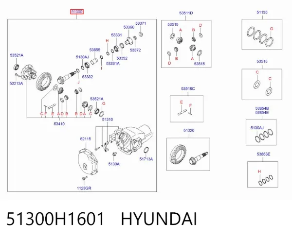 Diferencial dianteiro 51300H1601 Hyundai/Kia