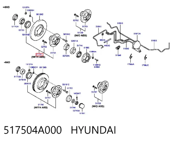 Cubo dianteiro Hyundai H-1 STAREX Starex