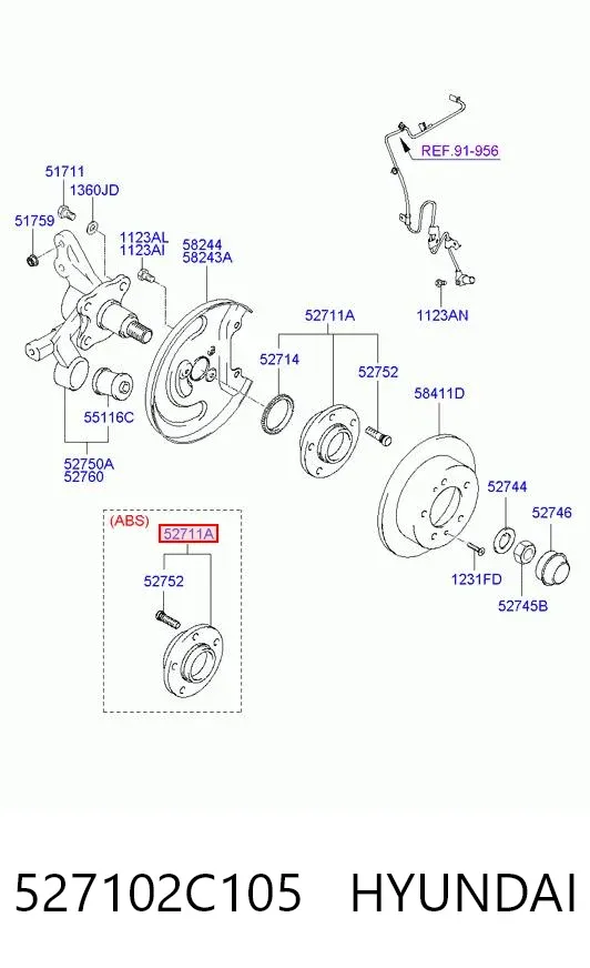 Fios de alta voltagem, kit 527102C105 Hyundai/Kia