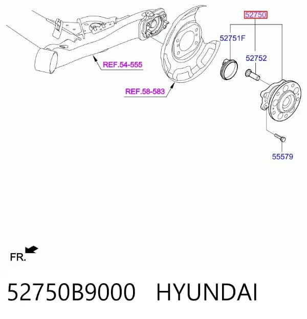 Cubo traseiro 52750B9000 Hyundai/Kia