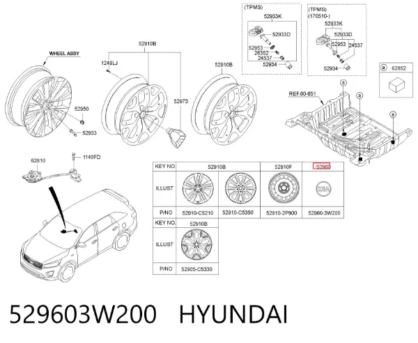 Coberta de disco de roda 529603W200 Hyundai/Kia