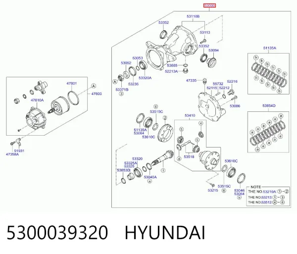 Redutor do eixo traseiro 5300039320 Hyundai/Kia