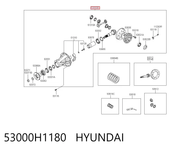 Redutor do eixo traseiro Hyundai Terracan HP
