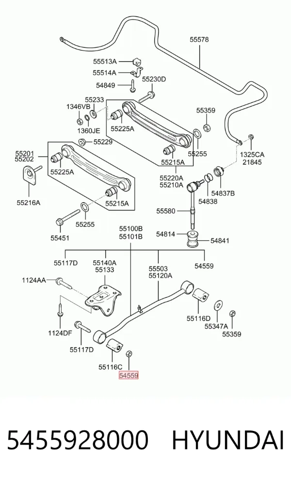 Porca de apoio esférico de suspensão dianteira 5455928000 Hyundai/Kia