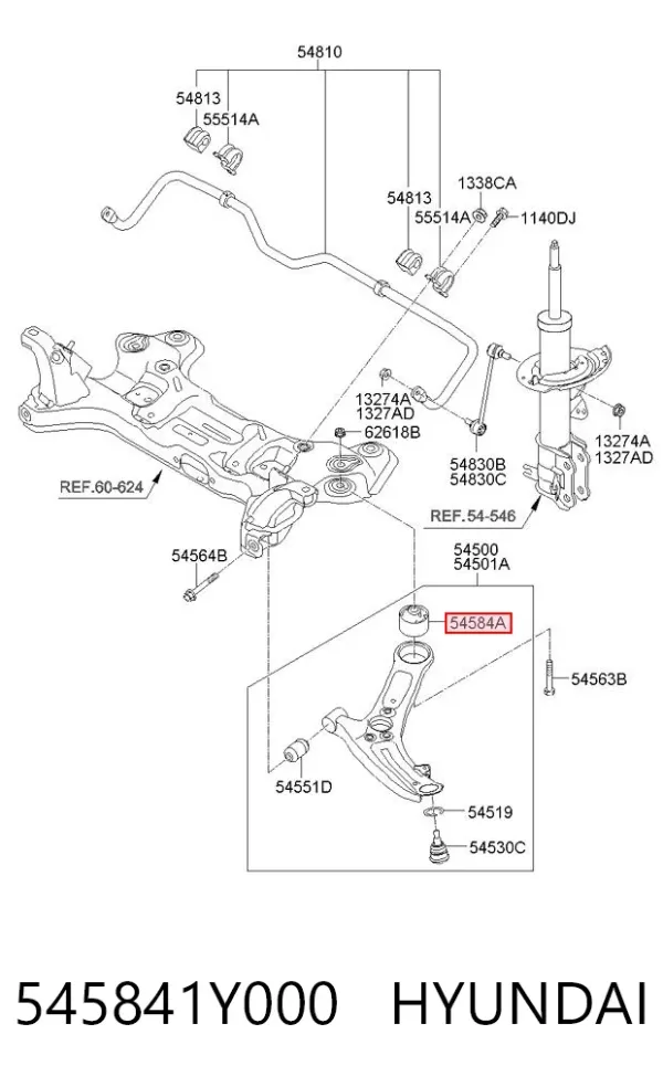 Tração de direção 545841Y000 Hyundai/Kia