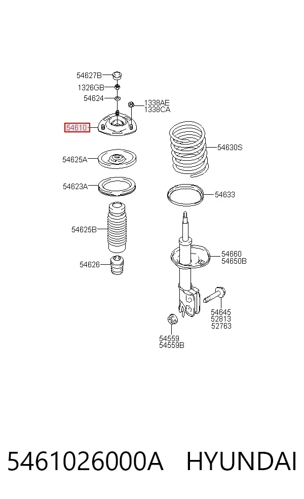 Suporte de amortecedor dianteiro 5461026000A Hyundai/Kia