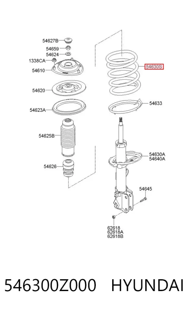 Mola dianteira 546300Z000 Hyundai/Kia