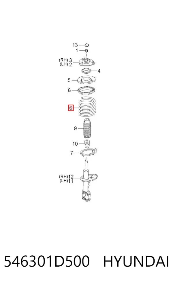 Mola dianteira 546301D500 Hyundai/Kia