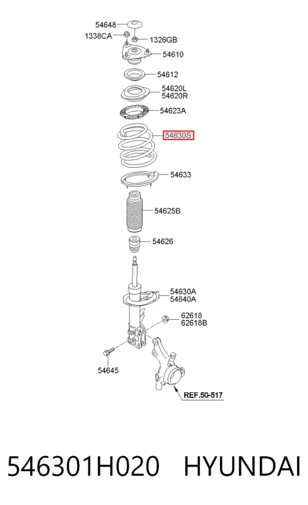 Mola dianteira 546301H020 Hyundai/Kia