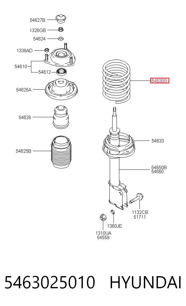 Mola dianteira 5463025010 Hyundai/Kia