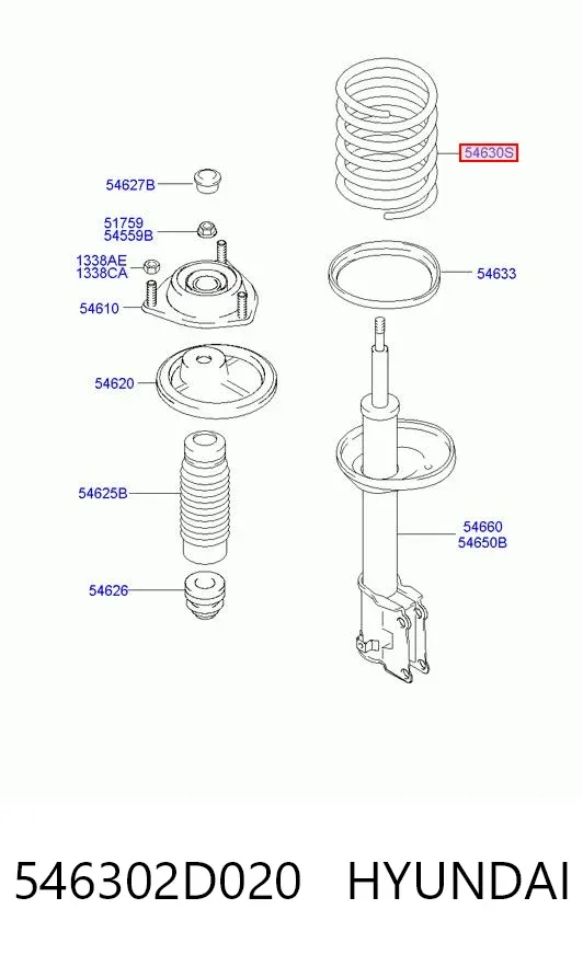 Mola dianteira 546302D020 Hyundai/Kia