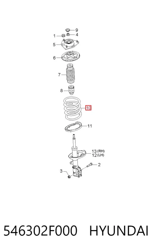Mola dianteira 546302F000 Hyundai/Kia