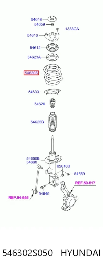 Mola dianteira 546302S050 Hyundai/Kia