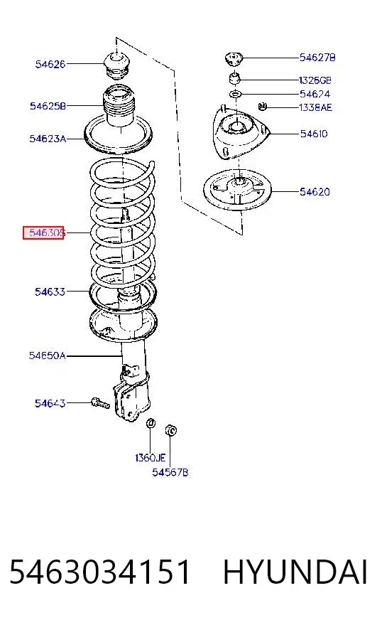 Mola dianteira 5463034151 Hyundai/Kia