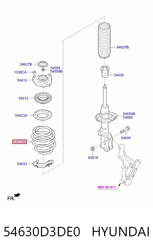 Mola dianteira 54630D3DE0 Hyundai/Kia