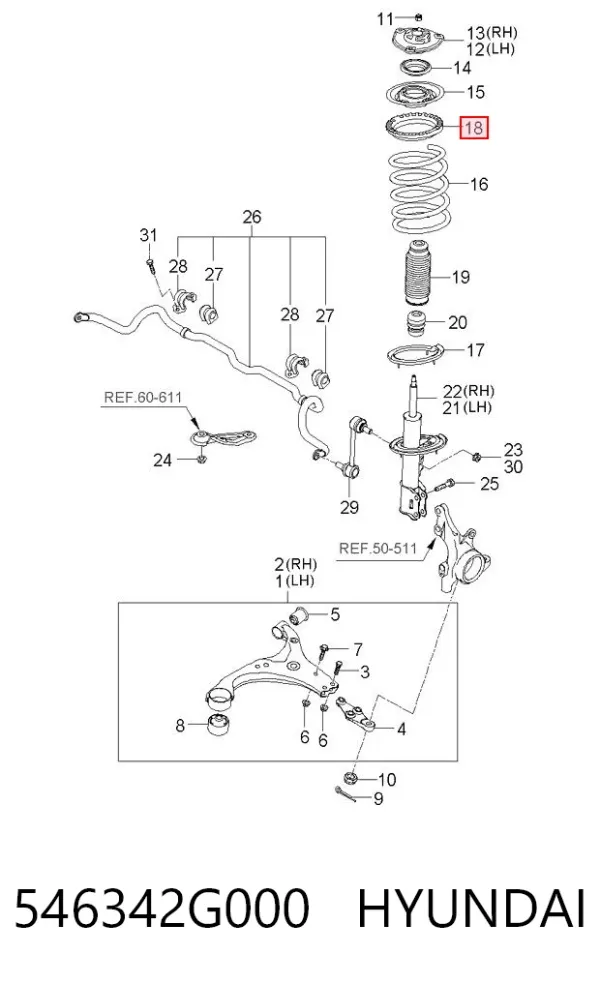  546342G000 Hyundai/Kia