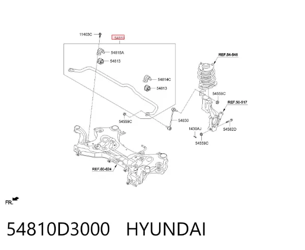 Estabilizador dianteiro 54810D3000 Hyundai/Kia