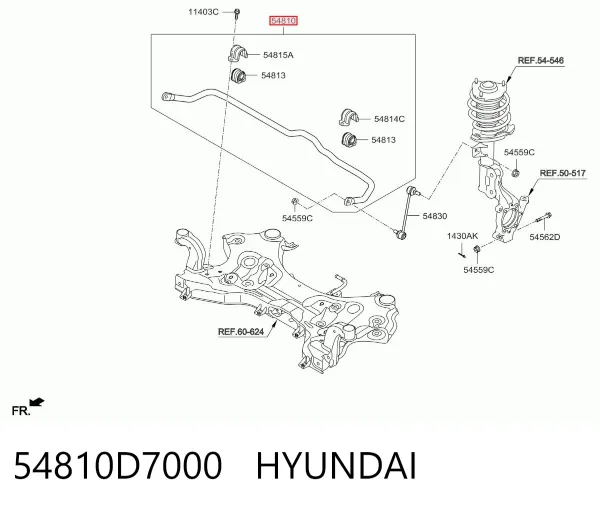 Estabilizador dianteiro 54810D7000 Hyundai/Kia