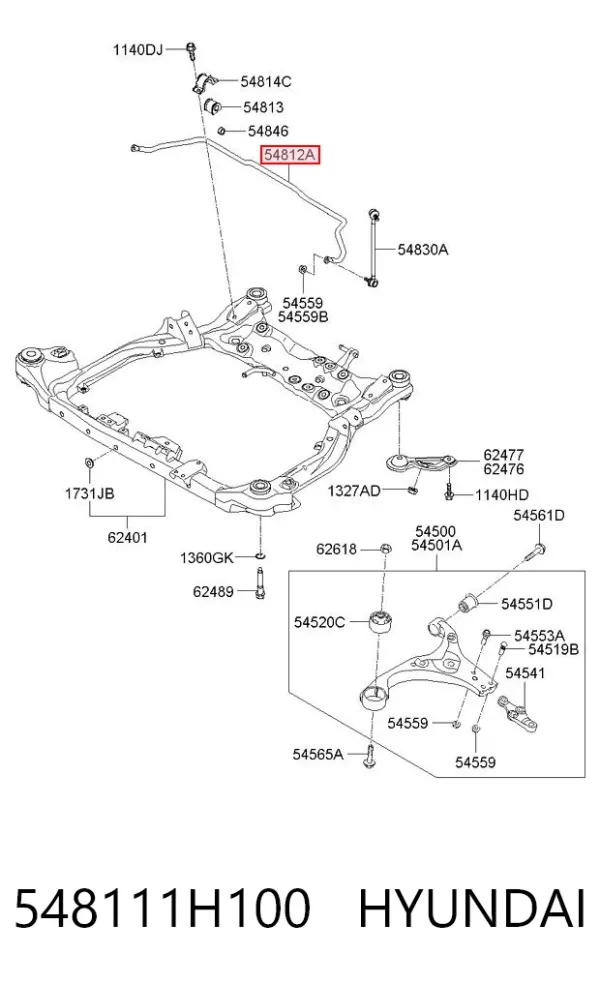 Estabilizador dianteiro 548111H100 Hyundai/Kia