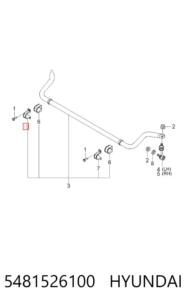 Braçadeira de fixação da bucha de estabilizador dianteiro 5481526100 Hyundai/Kia