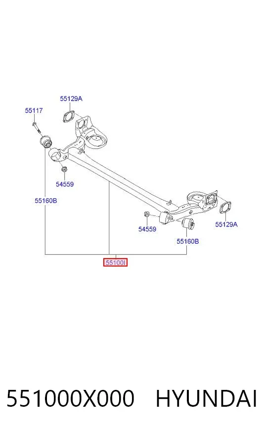 Viga de suspensão traseira (plataforma veicular) Hyundai I10 PA