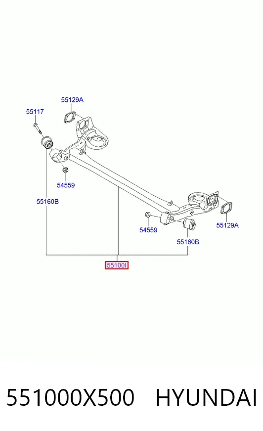 Viga de suspensão traseira (plataforma veicular) 551000X500 Hyundai/Kia