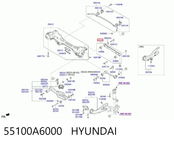 Braço oscilante de suspensão traseira transversal 55100A6000 Hyundai/Kia