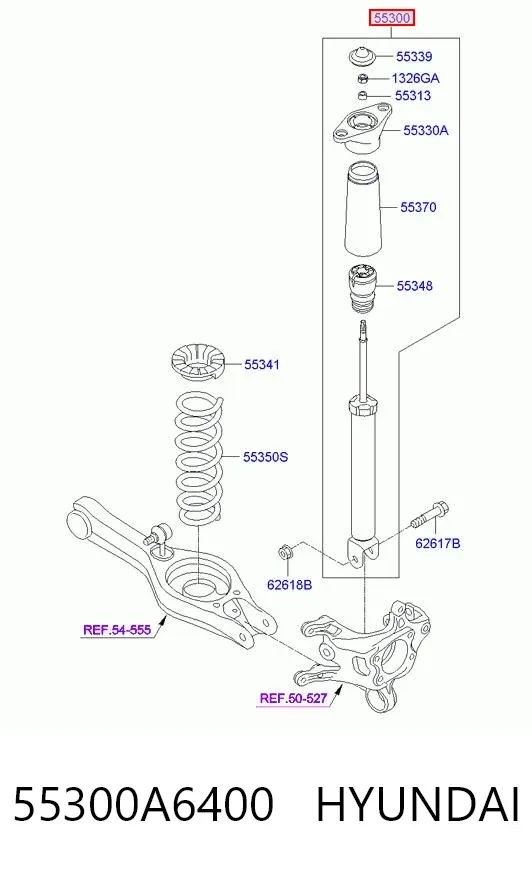 Amortecedor traseiro 55300A6400 Hyundai/Kia