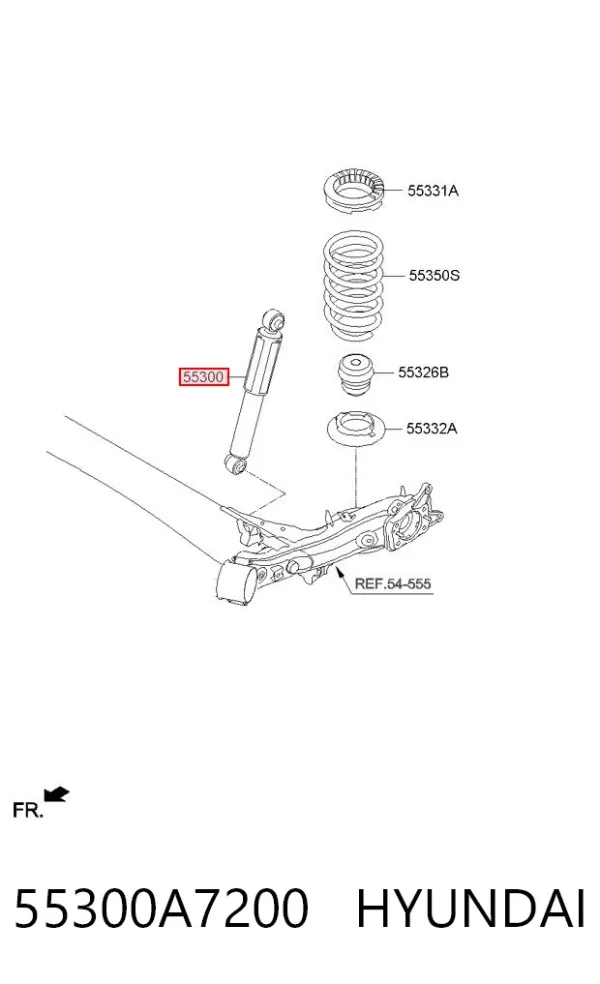 Amortecedor traseiro 55300A7200 Hyundai/Kia